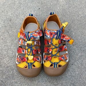 Keen Kids Sandals in Yellow, Brown, and Red
